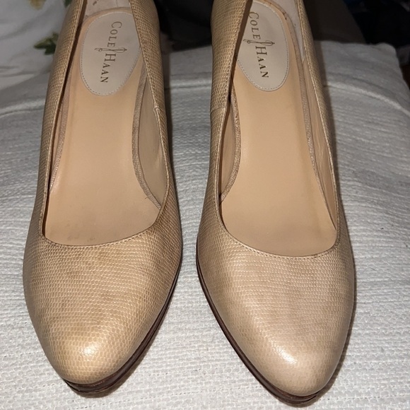 Cole Haan cheetah faded print over pattern beige leather pumps shoes Sz 10 - Picture 10 of 10